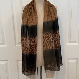 Brown and Black Animal Print Scarf